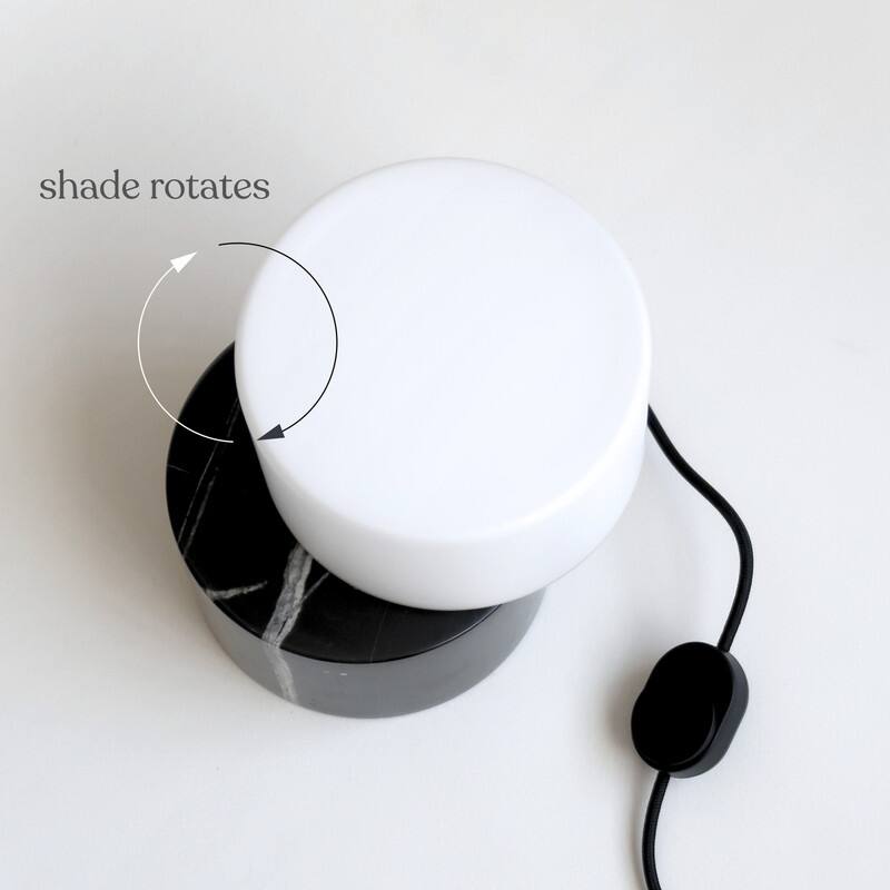 Brightech ZigZag LED Black Marble Modern Dimmable Bedside Nightstand Desk Lamp