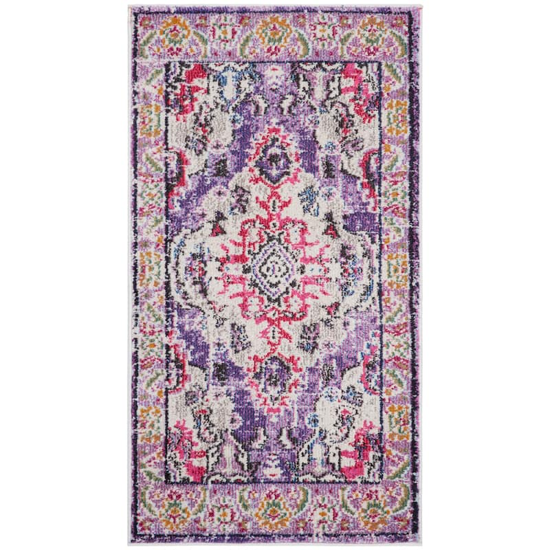 SAFAVIEH Monaco Oceane Boho Medallion Distressed Area Rug - 2'2" x 4' - Violet/Fuchsia