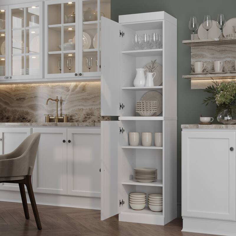 Palace Imports 100% Solid Wood Pantry Cabinet, Adjustable Shelves, 16.5" Wide, 71.5" Tall