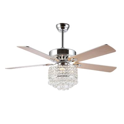 SAFAVIEH Lighting 52-inch Fint LED Ceiling Light Fan (with Remote) - 52" W x 52" L x 29.5"-34.5" H