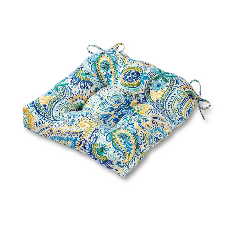 Painted Paisley 20-inch Outdoor Chair Cushion by Greendale Home Fashions - 20w x 20l - Baltic