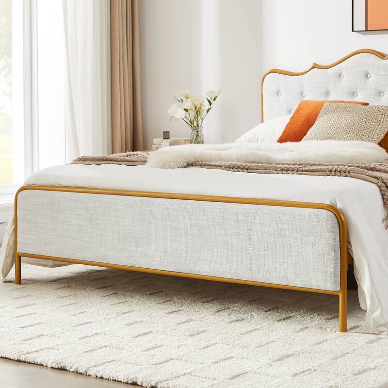 Metal frame sleeping bed with four storage drawer
