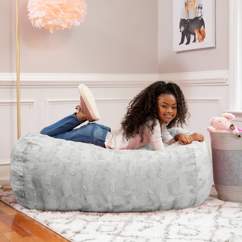 Jaxx 4 Foot Saxx Bean Bag Sofa for Kids, Teens and Young Adults - Faux Fur