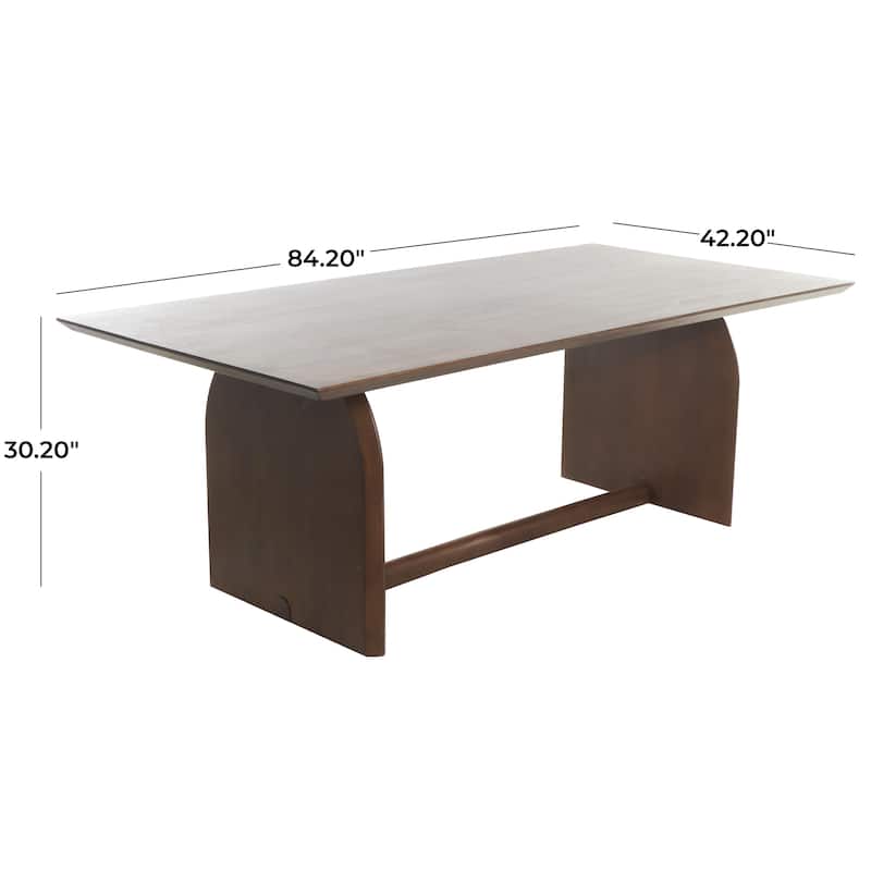 Mango Wood Mid Century Modern Dining Table with Arched Legs - Brown - Roche River Decor