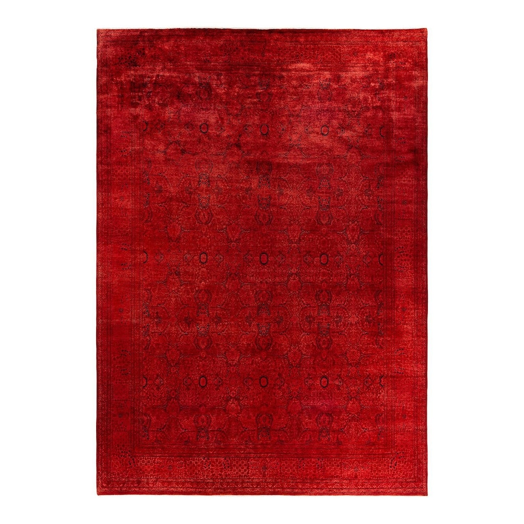 Contemporary Overdyed Wool Hand Knotted Area Rug - 10' 2" x 14' 4"