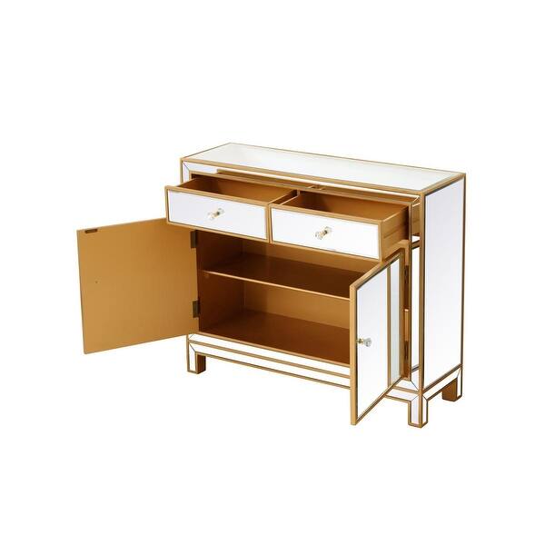 Shop 38 Wide Nightstand 2 Drawers 2 Doors In Antique Silver Or Gold Overstock 18000318