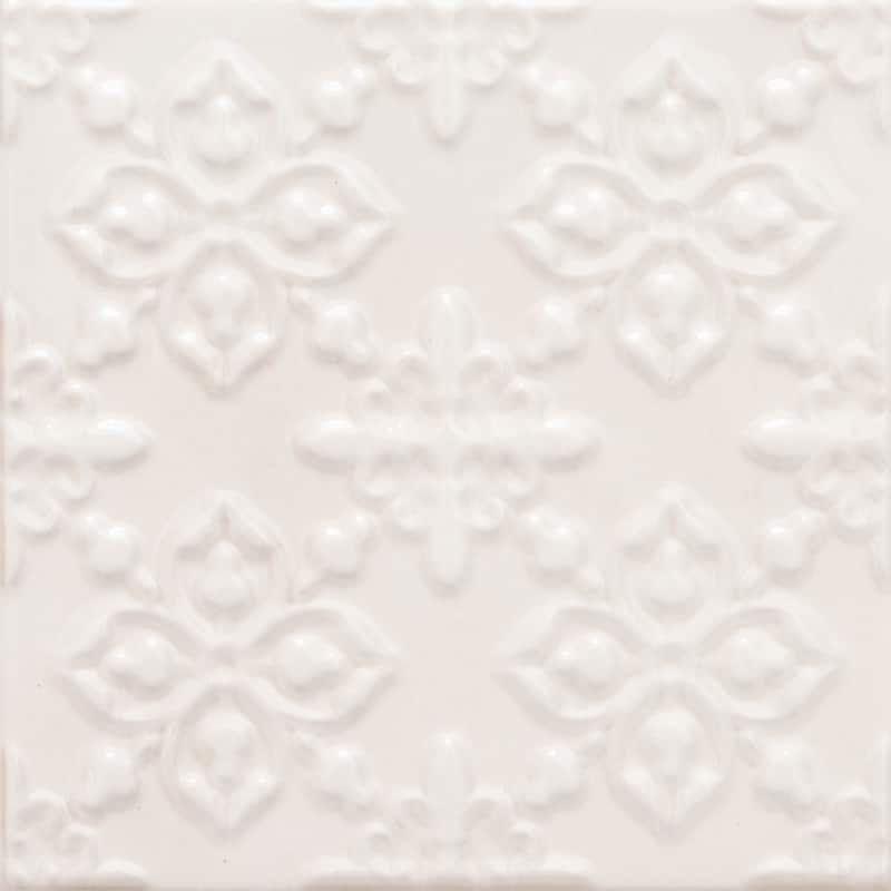 The Tile Life Coat of Arms 5.9x5.9 Hueso Glossy Textured Ceramic Wall Tile