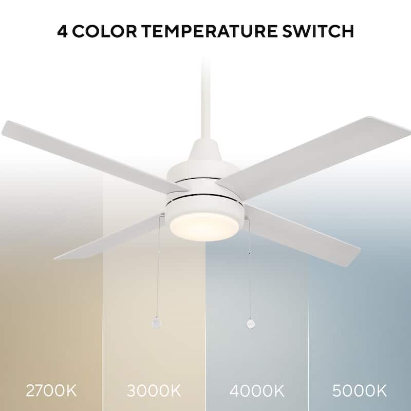 Quade Indoor or Outdoor 4-Blade 52in Pull Chain Ceiling Fan - 52 Inches
