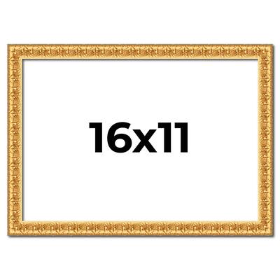 16x11 Frame Gold Real Wood Picture Frame Width 1 inches | Interior