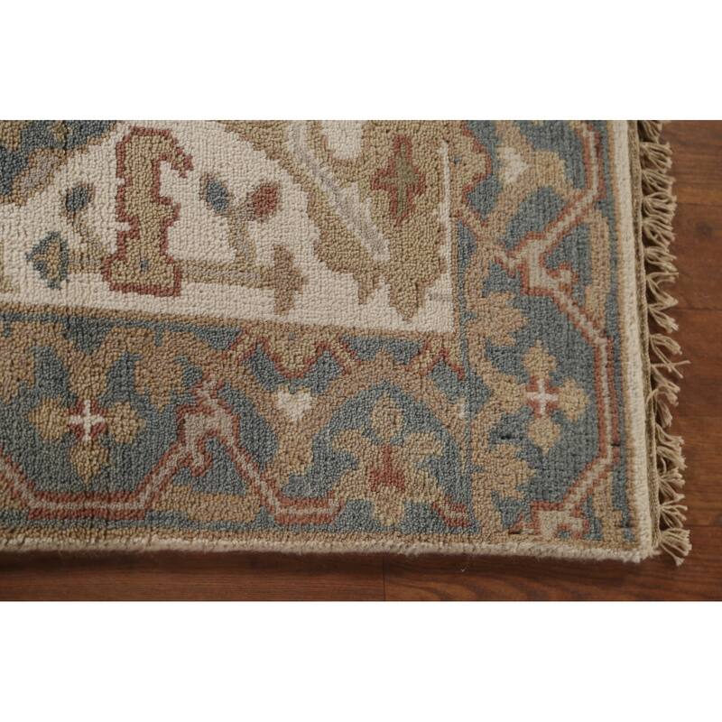 Ivory Oushak Oriental Runner Rug Handmade Wool Carpet - 2'6"x 9'10"