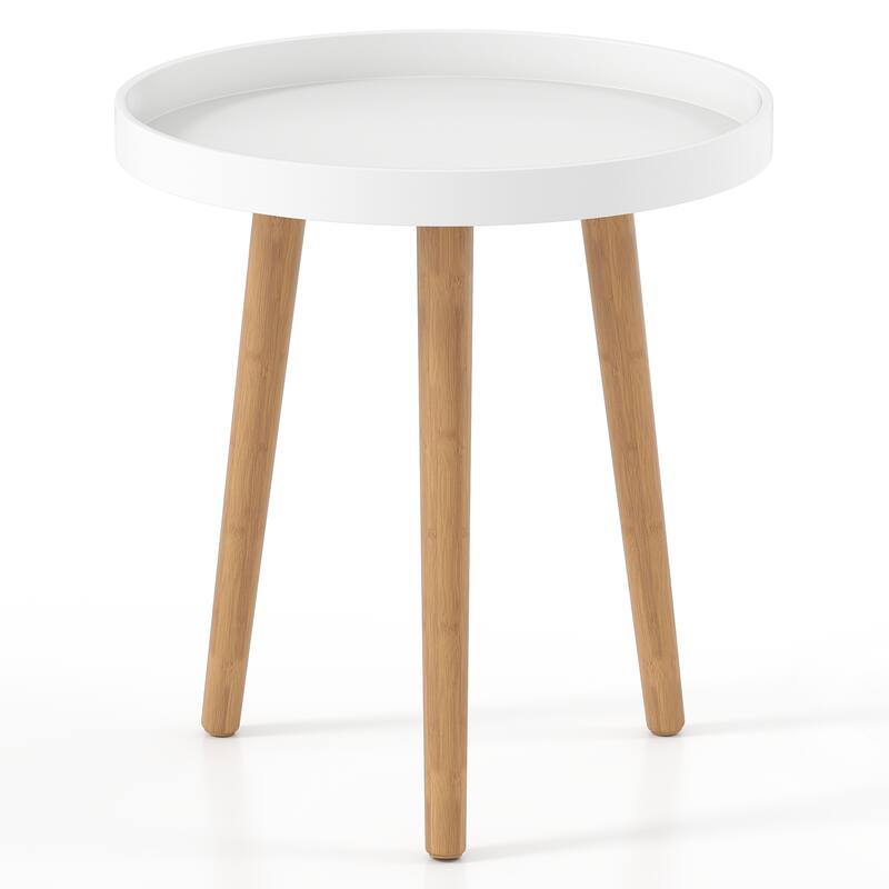 Costway Round Side Table Sofa Coffee End Accent Table Nightstand Home - See Details - See Details