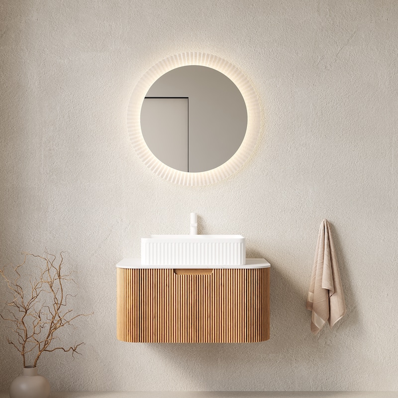 Wall-Mounted Floating Bathroom Vanity with Sink
