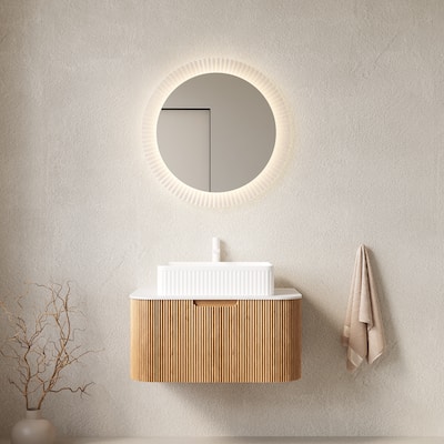 Wall-Mounted Floating Bathroom Vanity with Sink