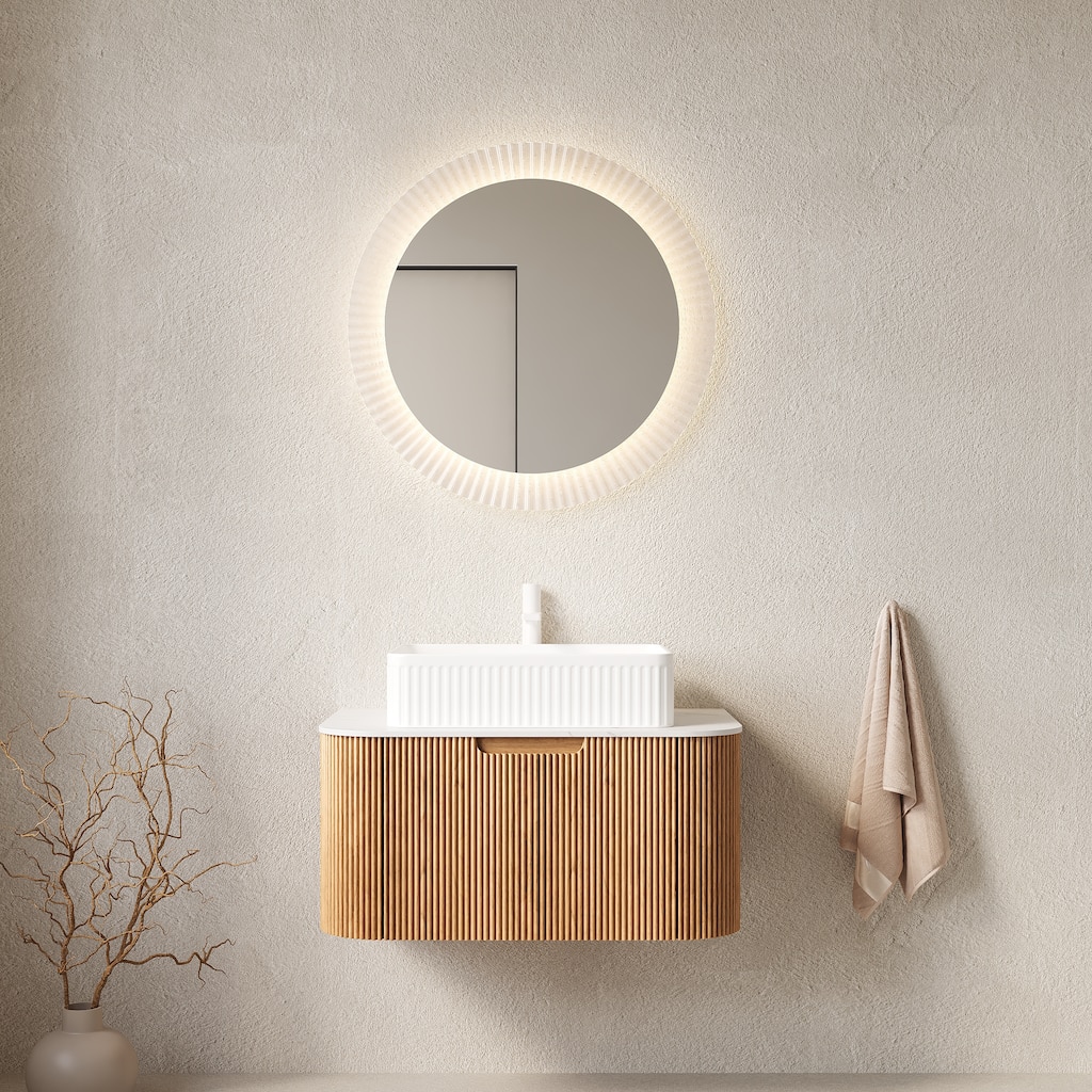 Wall-Mounted Floating Bathroom Vanity with Sink