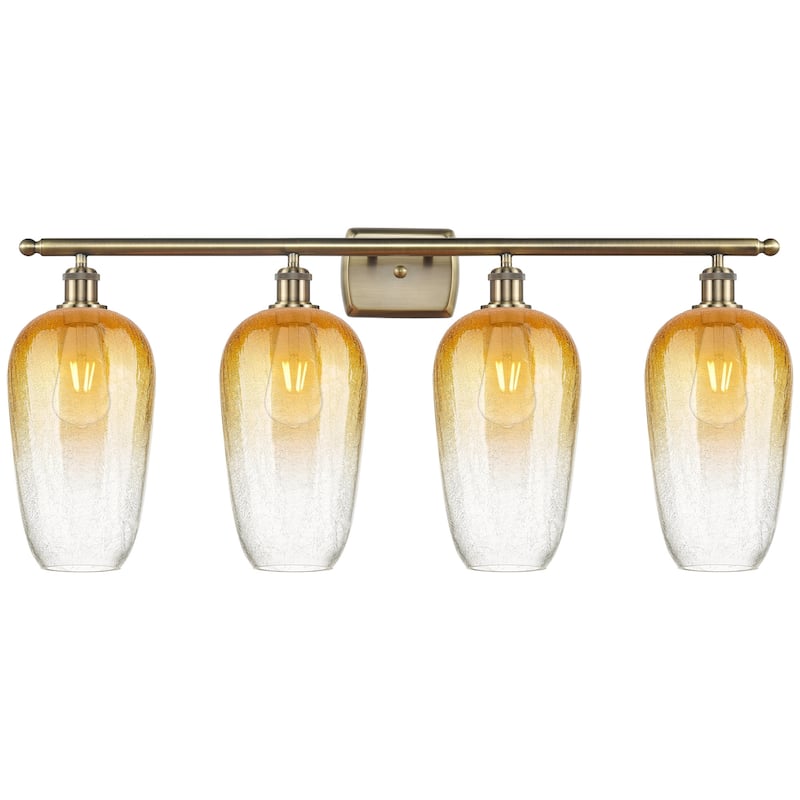 Innovations Lighting 516-4W-16-37 Brookhaven Flute Vanity Brookhaven - Antique Brass / Amber