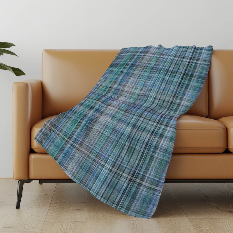 Premium Machine Washable Plaid Sherpa Throw Blanket