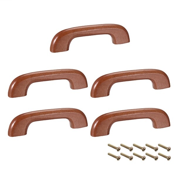 Wood Pull Handles 65mm Hole Distance 95mm Length Cabinet Drawer Door 5pcs - A-65mm Hole Distance-5pcs