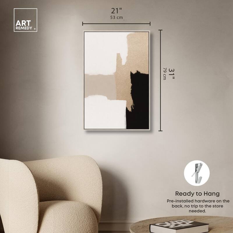 Beige and Black III Canvas by Art Remedy