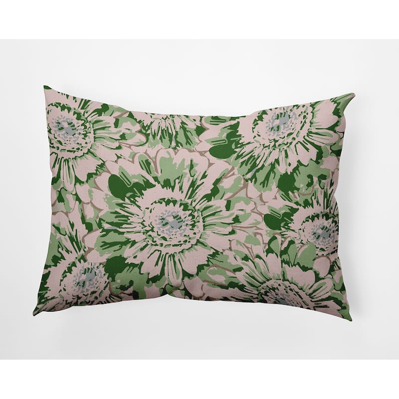 Big Flowers Decorative Throw Pillow - Leaf - 14" x 20"