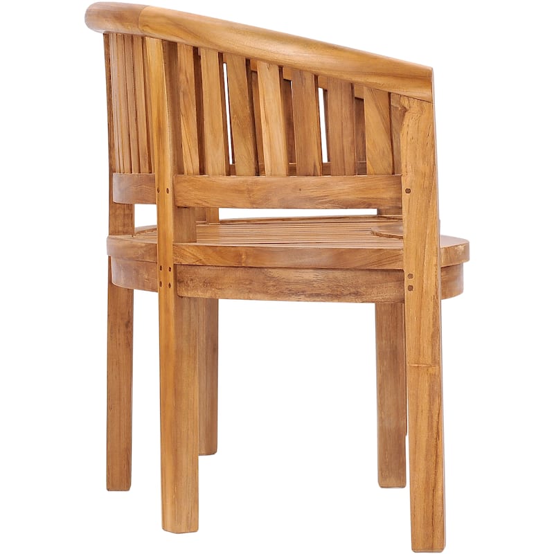 Chic Teak Peanut Outdoor Teak Wood Patio & Garden Double Bench