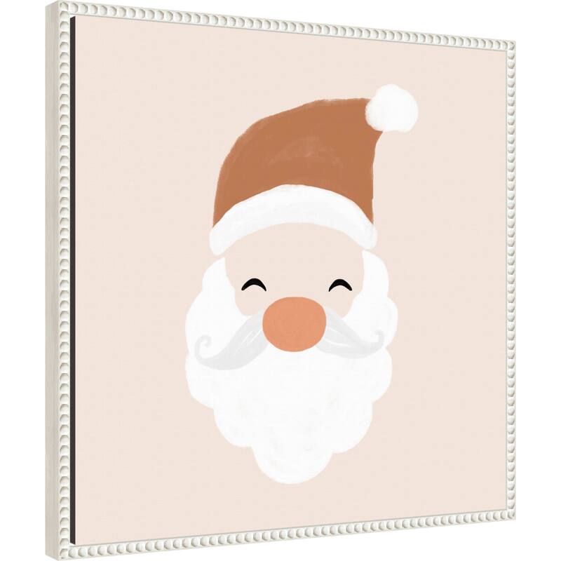 Santa by Orara Studio Framed Canvas Wall Art Print - Sylvie Beaded White