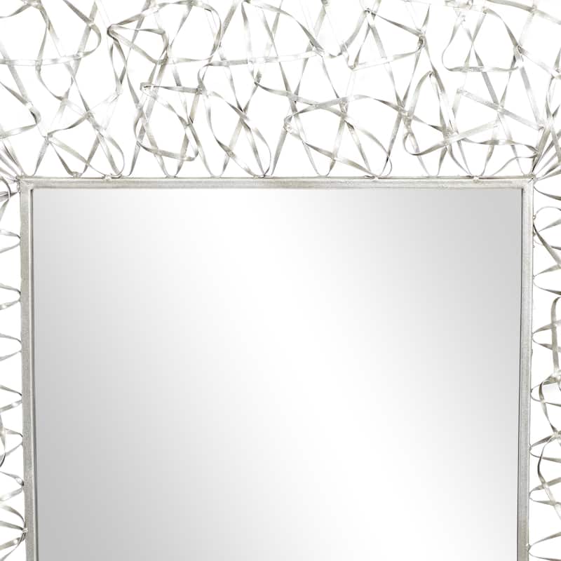 Metal Ribbon Wall Mirror - Silver - Roche River Decor