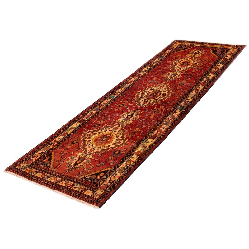 ECARPETGALLERY Hand-knotted Anadol Red Wool Rug - 3'7 x 11'2