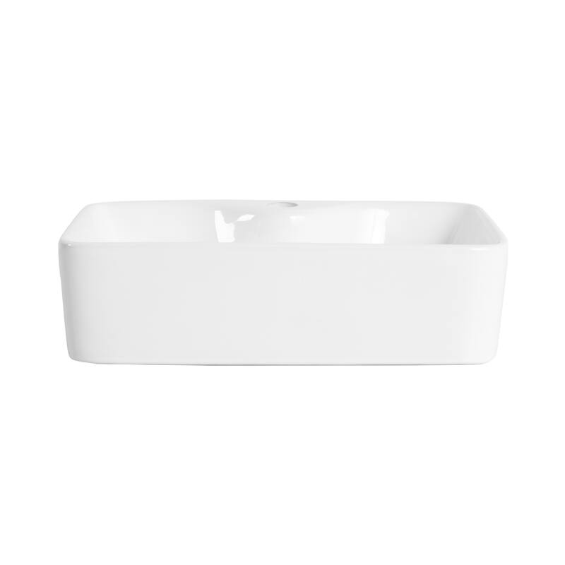 Ceramic Rectangular Above Counter White Bathroom Sink Art Basin