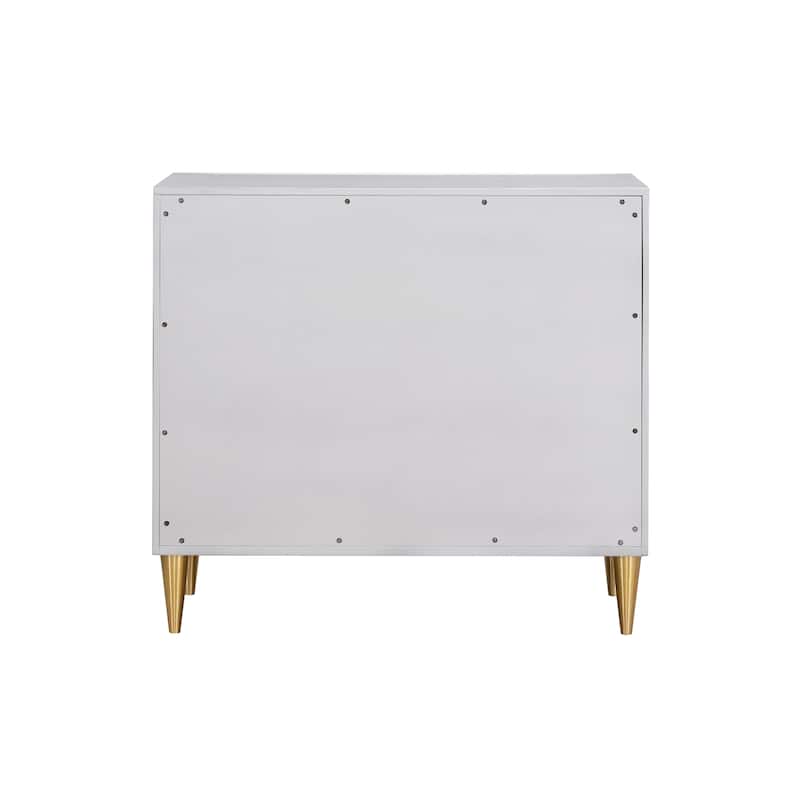 Metallic Silver and Champagne 3-Drawer Console Cabinet