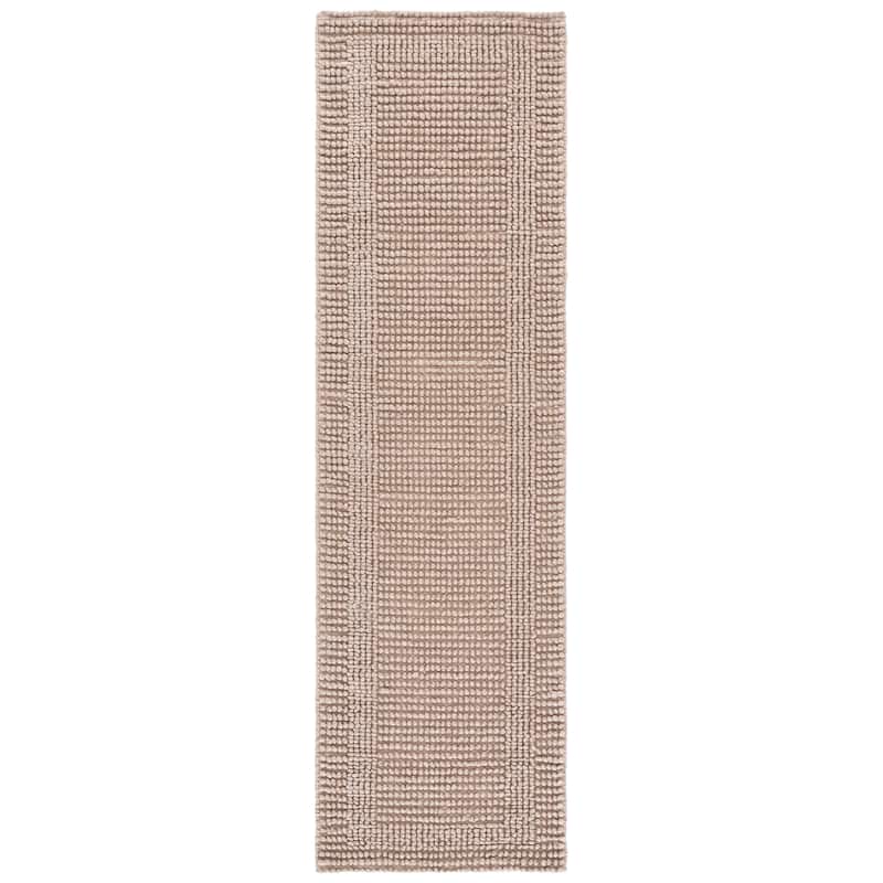 SAFAVIEH Handmade Natura Dalmira Raised Textured Wool Blend Rug - 2'3" x 8' Runner - Beige