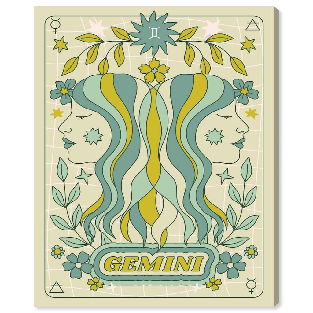 Gemini Stars Card Canvas by Art Remedy, Gallery Wrapped