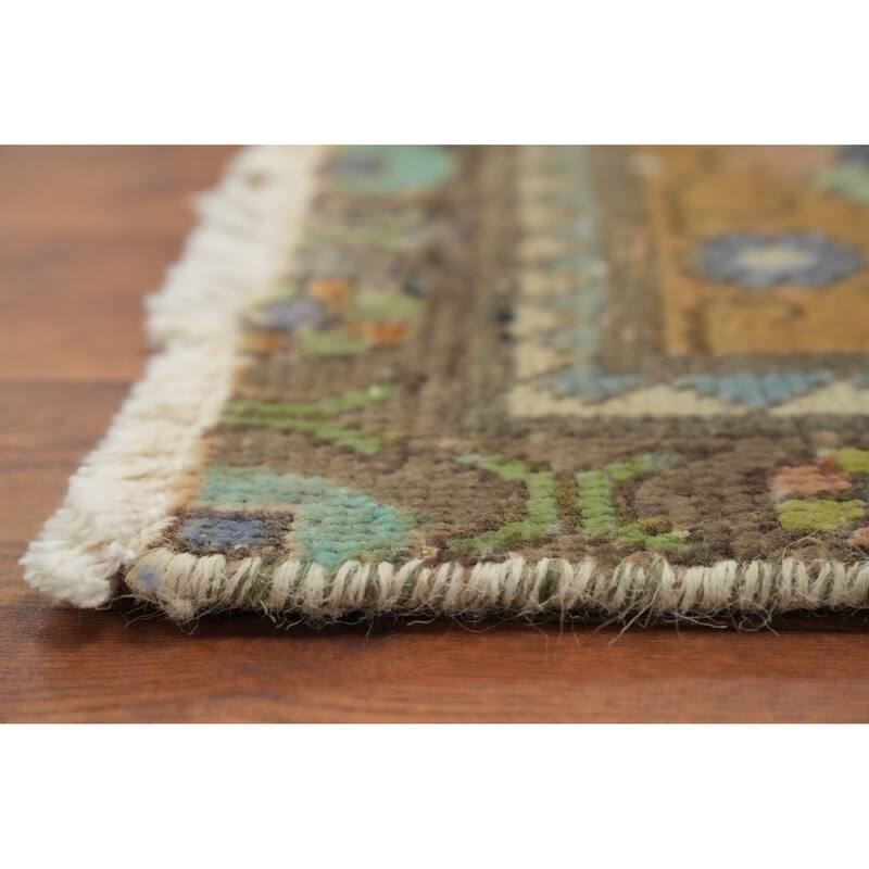 Hand Knotted Oriental 100% Wool Carpet Traditional Floral Oranges & Rust Tabriz Area Rug - 11' 11'' X 9' 4''