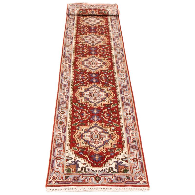 ECARPETGALLERY Hand-knotted Serapi Heritage Dark Copper Wool Rug - 2'6 x 19'8