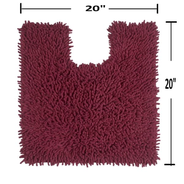 dimension image slide 6 of 9, Fantasia Contour Rug, Cotton Soft, Water Absorbent, Non Slip U Shape Contour Rug Machine Washable 20"x20" Contour