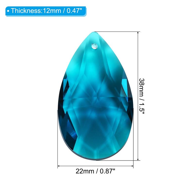 K9 Crystal Pendants Teardrop Beads, 10 Pack 38mm Chandelier Prisms DIY - Sky Blue