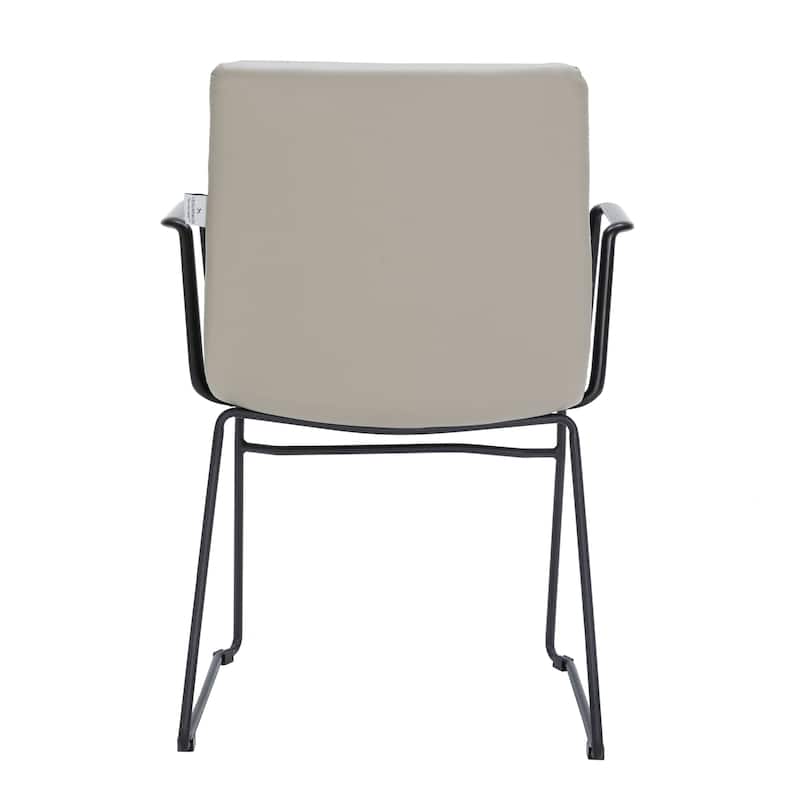 Zylar Ergonomic Guest Chair with Leather, Stainless Steel Base, High-Density Foam, Modern Design for Office or Waiting Room