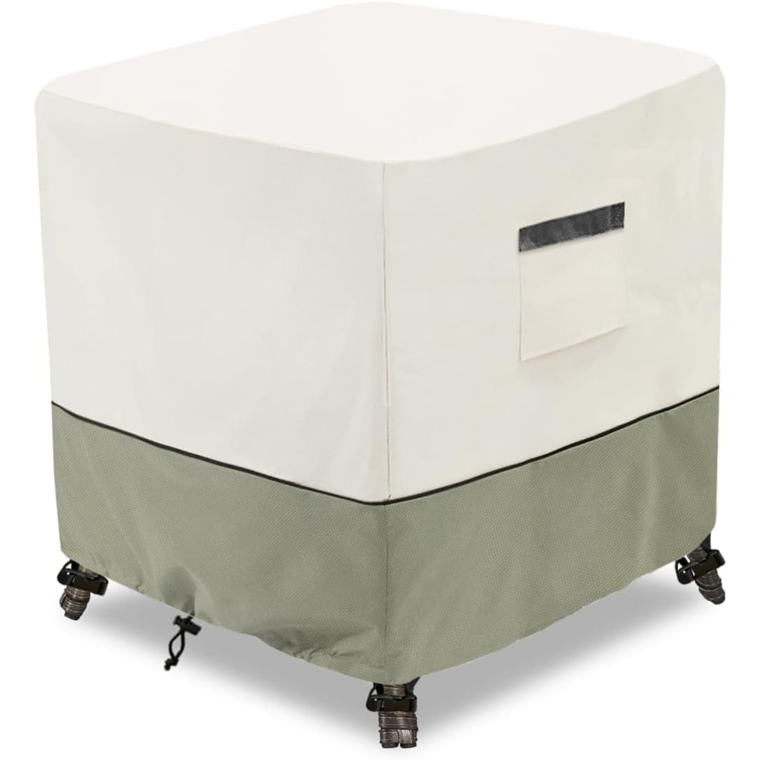 Square Patio Table Cover - Windproof Breathable Outdoor Furniture Protector With Storage Pouches