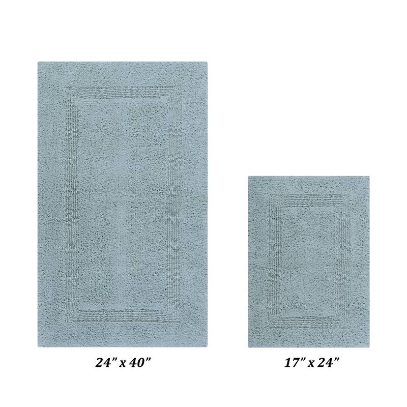 Better Trends Bath Rugs Set 100% Cotton Reversible Water Absorbent Bathroom Rug for Shower, Sink, Bath Mats - Lux Collection