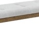 preview thumbnail 4 of 3, Darla Walnut Oak Dining Bench in Light Gray Fabric with Tufting