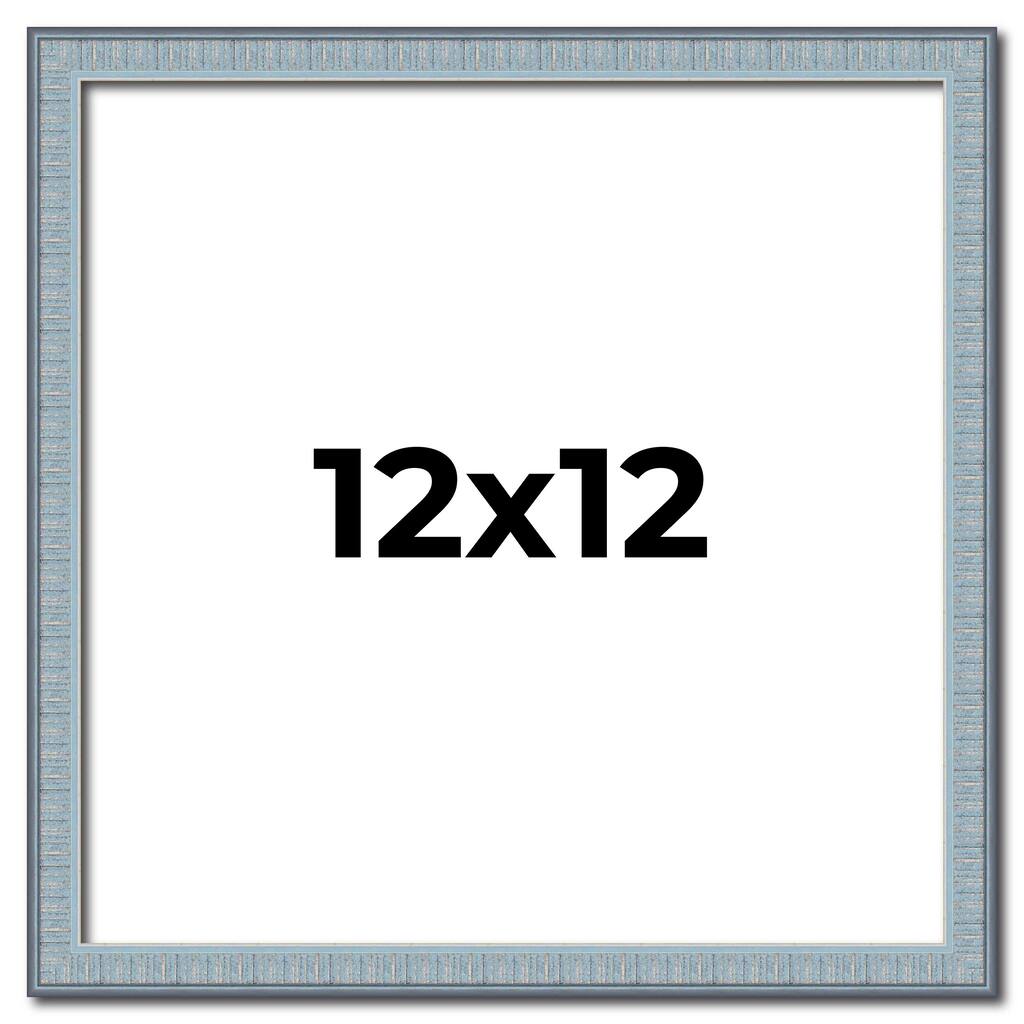 12x12 Frame Rustic Sky Blue Solid Wood Picture Frame | 0.75 Inch
