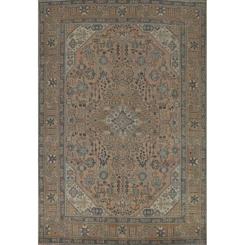 Tabriz Persian Vintage Area Rug Handmade Living Room Wool Carpet - 8'2" x 11'3"