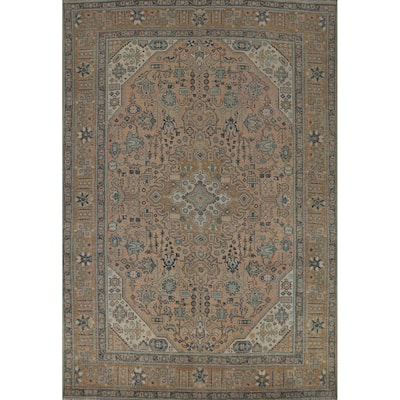Tabriz Persian Vintage Area Rug Handmade Living Room Wool Carpet - 8'2" x 11'3"