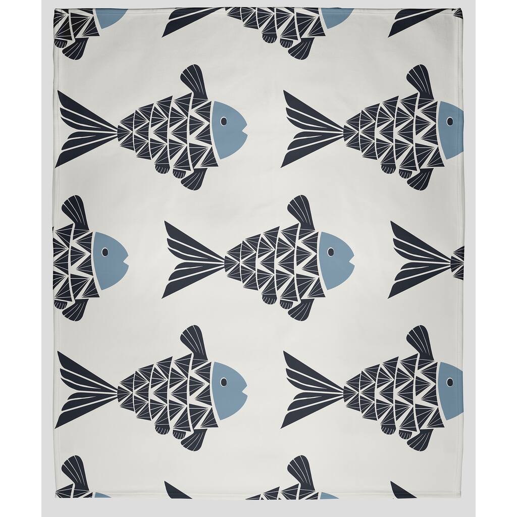 Fish Tales Fleece Throw Blanket