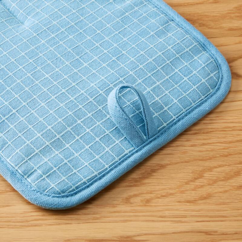 KITCHENAID Gourmet Series Gridlines Pot Holders 2-Pack Set, Heat Resistant up to 600°F, Soft Silicone Grip, Magnetic Cuff