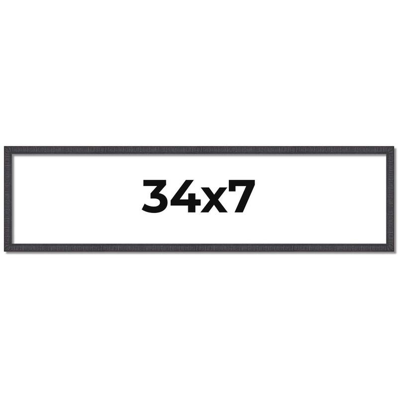 34x7 Frame Brown Solid Wood Picture Frame - Complete Modern Photo