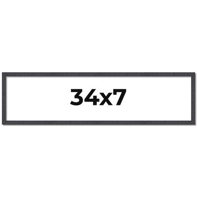 34x7 Frame Brown Solid Wood Picture Frame - Complete Modern Photo