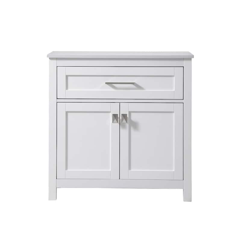 Indigo Home 30 Inch Bathroom Storage Freestanding Cabinet - 30 x 16 - White - Painted