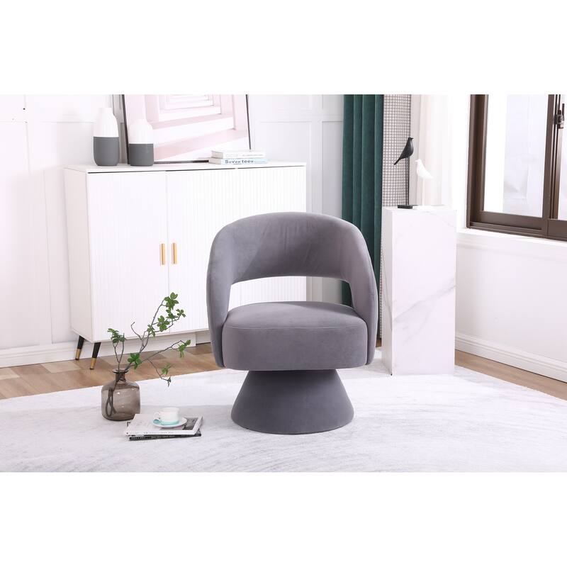 Swivel Accent Chair Armchair, Round Barrel Chair in Fabric for Living Room Bedroom
