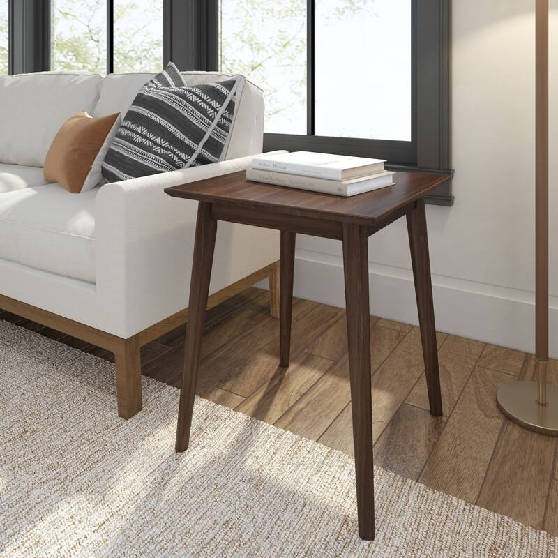 Plank and Beam Mid-Century Modern Square Side Table - 20" x 20" - Walnut