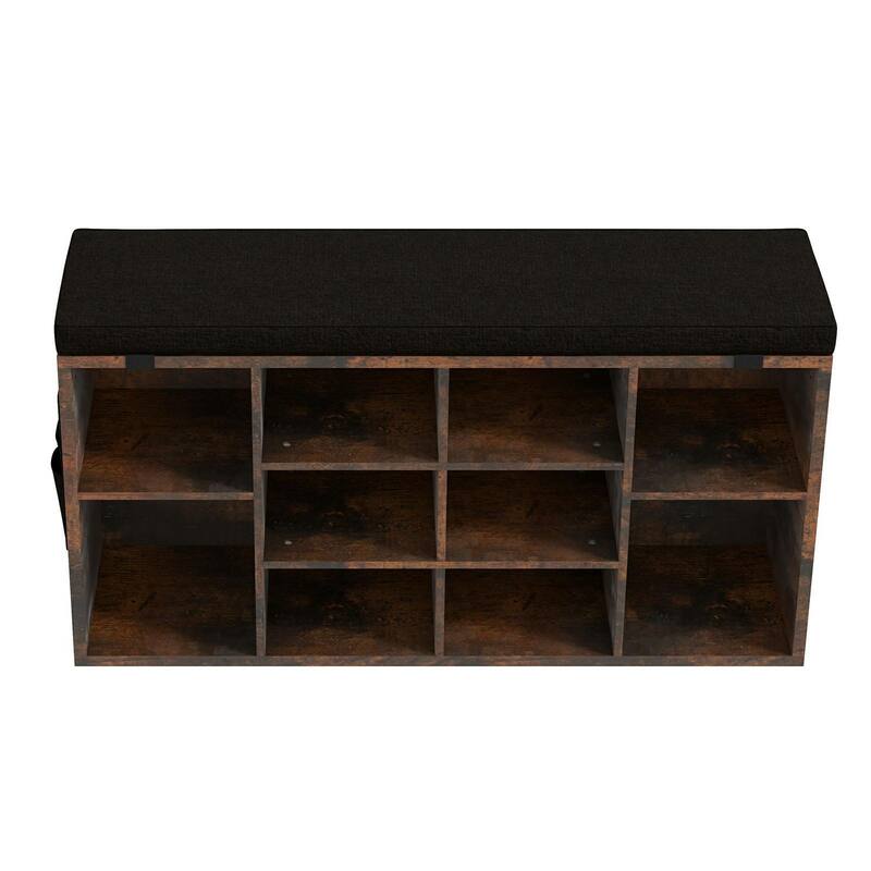 Entryway Shoe Bench with Storage, Padded Seat 40.9 inch